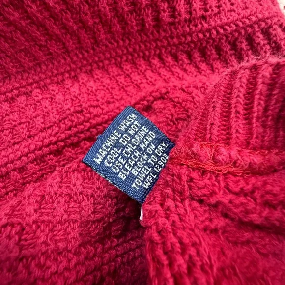 Bill Blass Menswear Vintage 90s Red Cotton Textured Knit Crewneck Sweater Mens M - Picture 5 of 6